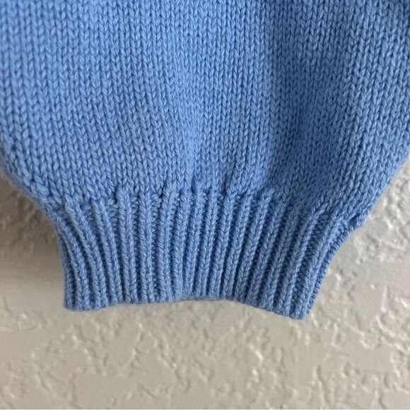 Loft Spring Embroidered Bicycle Light Blue Cotton Sweater - Picture 6 of 6